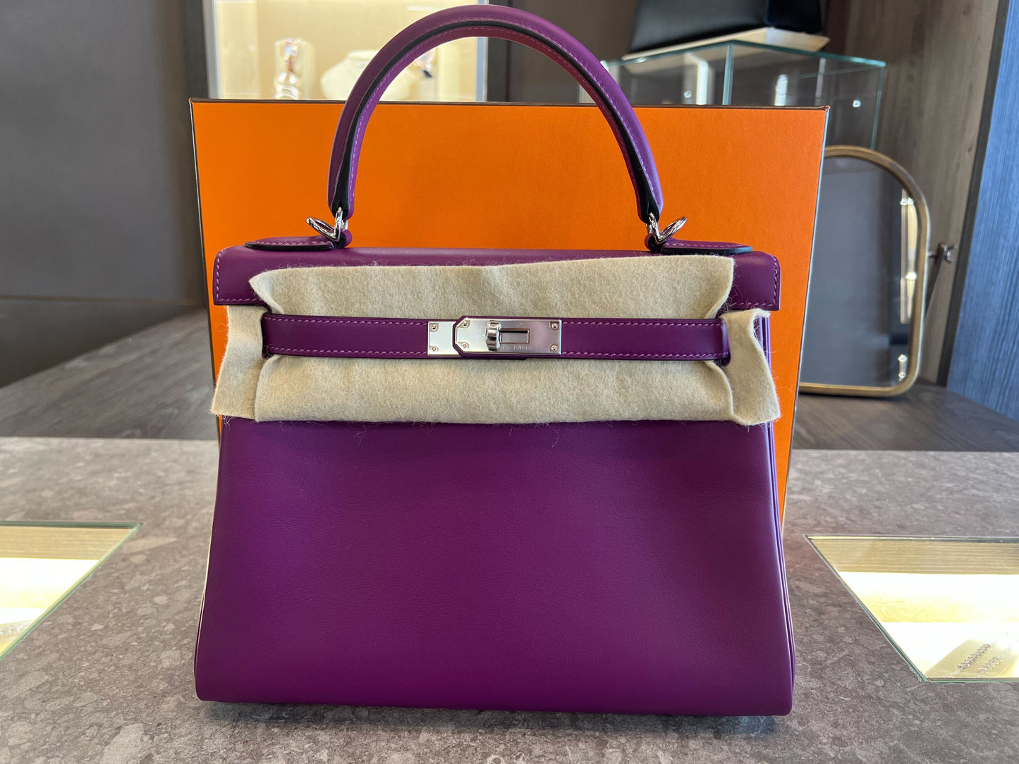 Hermes Kelly II Retourne 28 Veau Swift Anemone