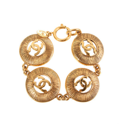 CHANEL Round Cutout 4 Cc Mark Bracelet