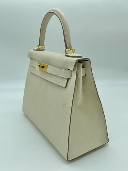 Hermes Kelly Sellier 28 Epsom Craie Gold Hardware