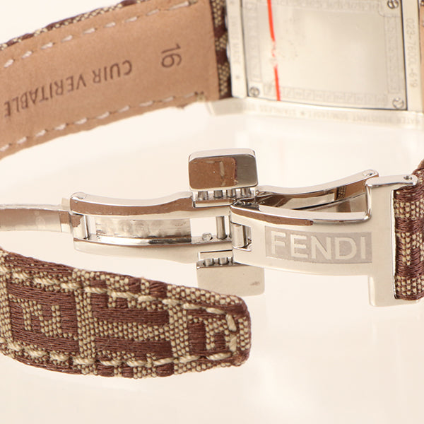 FENDI Ff Pattern Classico Watch Silver/Brown