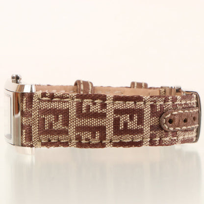 FENDI Ff Pattern Classico Watch Silver/Brown