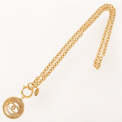 CHANEL Round Cutout Cc Mark Necklace