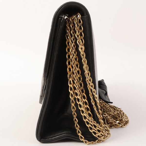 Chanel  Made Cc Mark Stitch Ribbon Chain Shoulder Bag Black