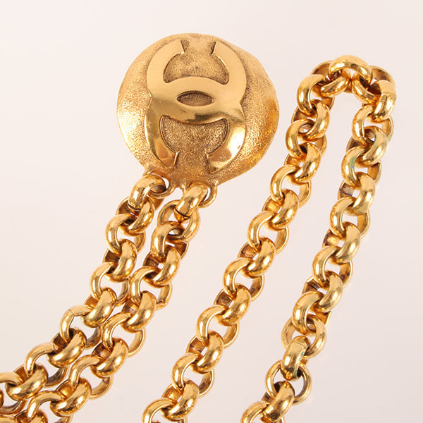 CHANEL 1994 Made Round Logo Cc Mark Charm Chain Belt