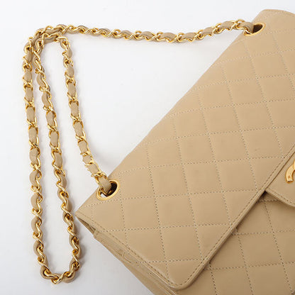 Chanel 1990 Made Straight Flap Matelasse Plate Chain Bag