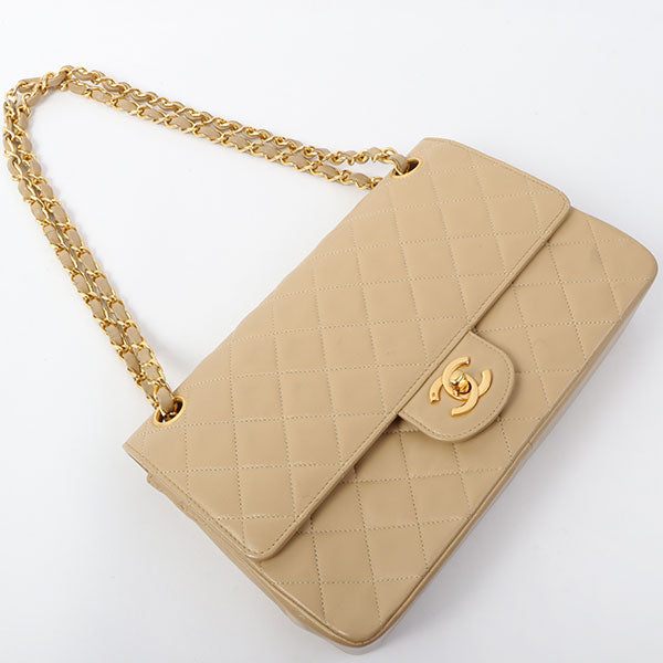 Chanel 1990 Made Straight Flap Matelasse Plate Chain Bag