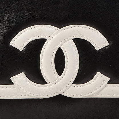 Chanel Around 1992 Made Bicolor Cc Mark Stitch Fringe Bijoux Chain Bag Black/White