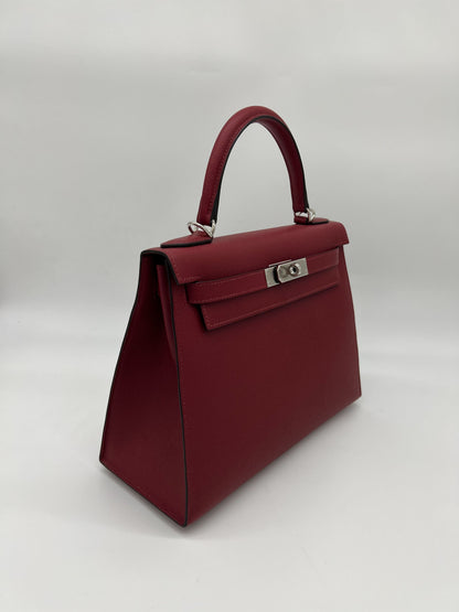 Hermes Kelly II 28 Sellier Verso Veau Epsom AJ Rouge Grenat Rose Pourpre