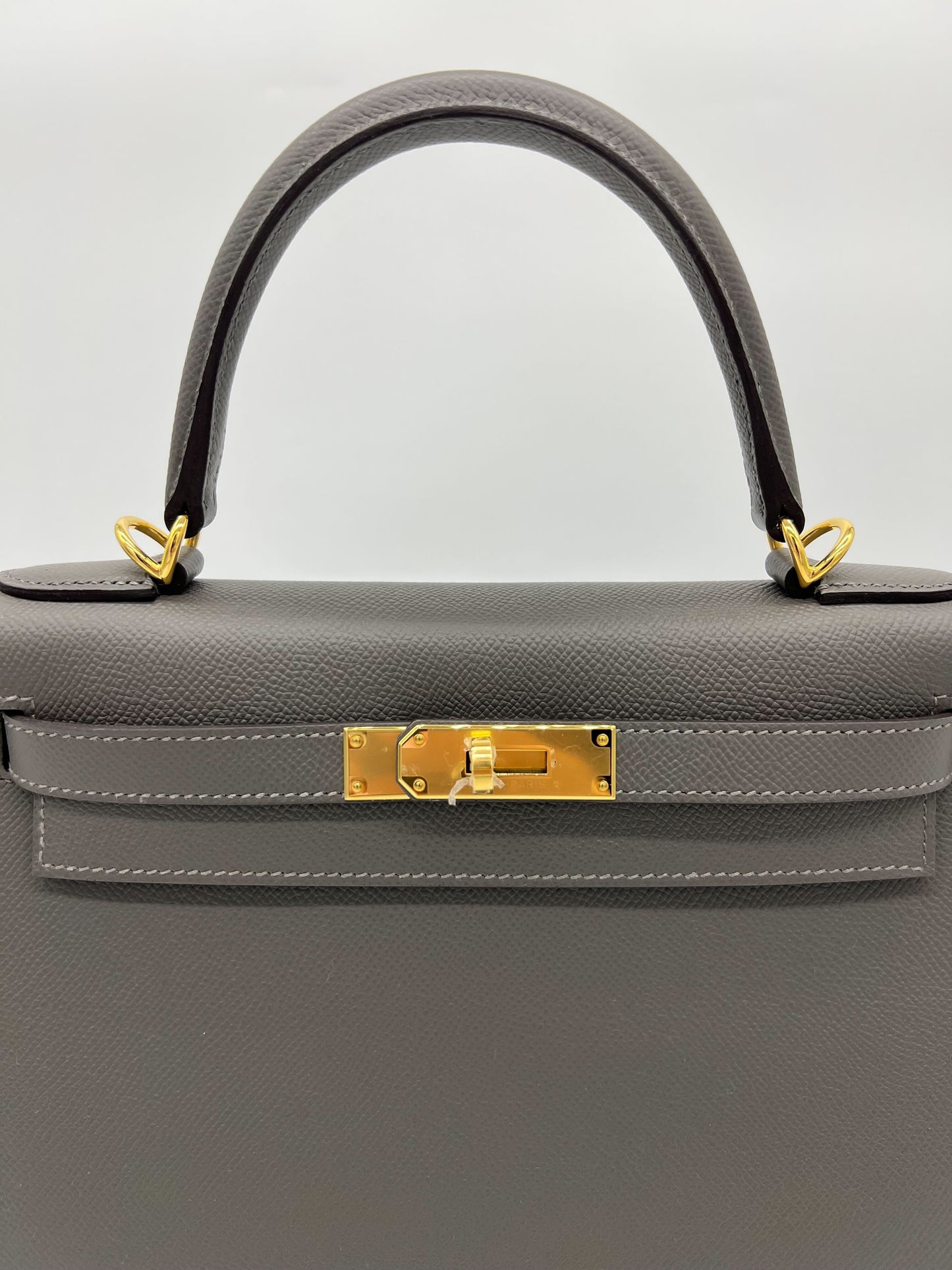 Hermes Kelly II Sellier 28 Gris Meyer Epsom Leather