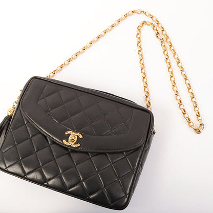 Chanel Turn-Lock Fringe Bijou Chain Bag Black