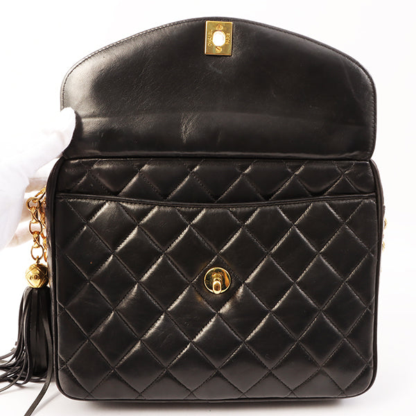 Chanel Turn-Lock Fringe Bijou Chain Bag Black