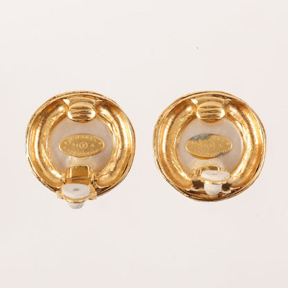 CHANEL 1994 Made Round Pearl Cc Mark Earrings