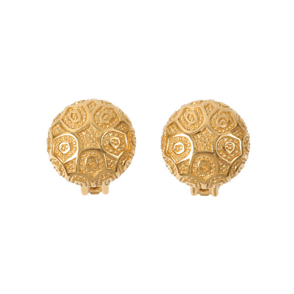 DIOR Round Embossed Design Earrings