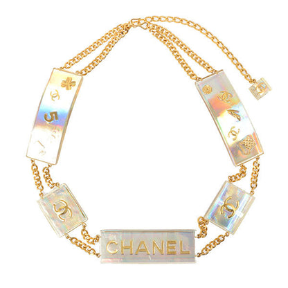 CHANEL 1997 Made Aurora Cc Mark Logo Multi Motif Chain Belt