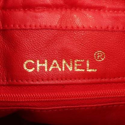 Chanel Around 1985~1990 Made Cc Mark Stitch Mini Drawstring Chain Bag Red