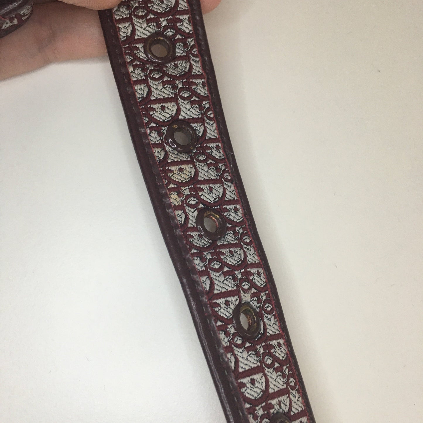 CHRISTIAN DIOR Belt in Bordeaux Fabric