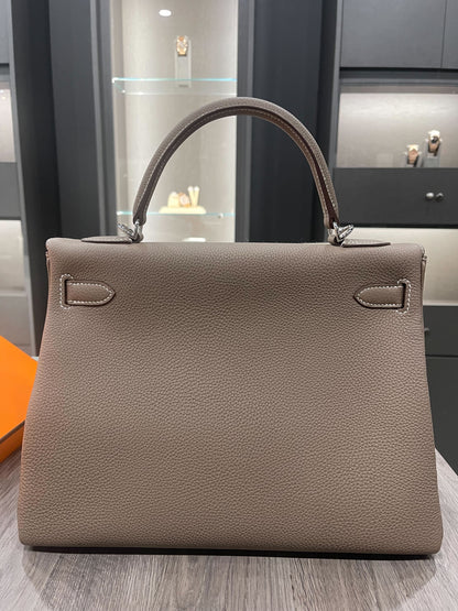 Hermes Kelly II 32 Togo Calfskin Retourne 18 Etoupe