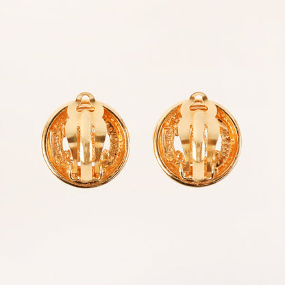 CHANEL Round Cutout Cc Mark Earrings