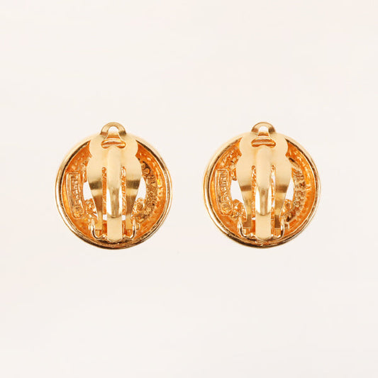 CHANEL Round Cutout Cc Mark Earrings