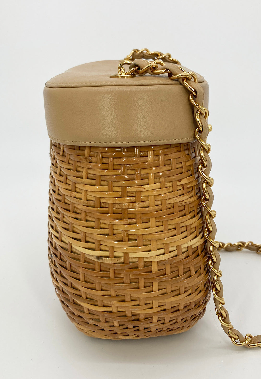 RARE Chanel Vintage Wicker Basket Bag