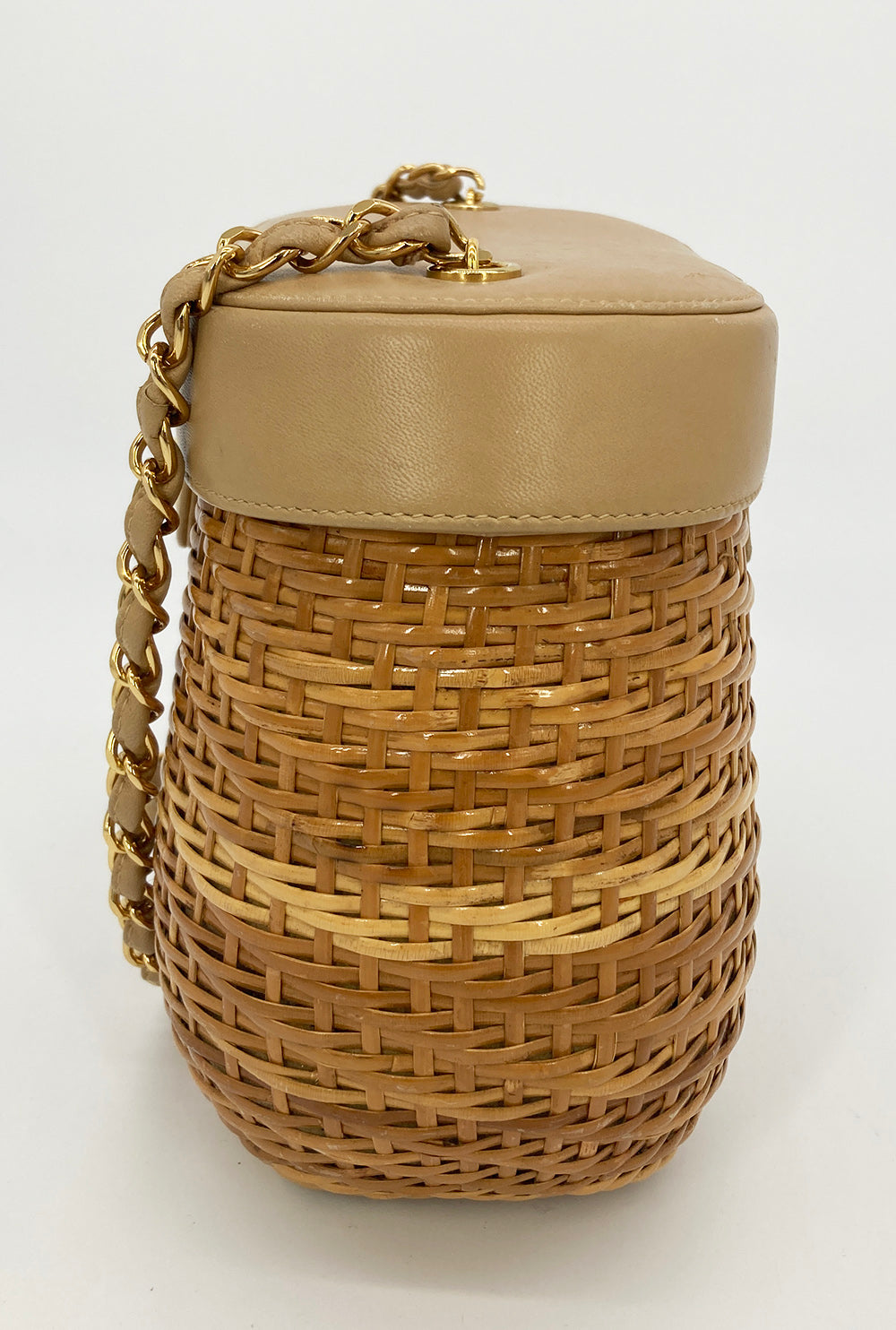 RARE Chanel Vintage Wicker Basket Bag