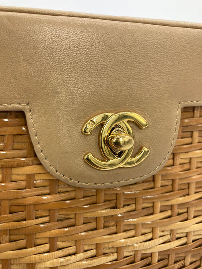 RARE Chanel Vintage Wicker Basket Bag