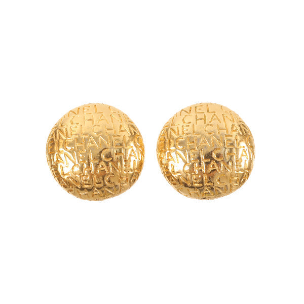 CHANEL Round Logo Design Earrings