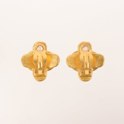 CHANEL 1994 Made Cross Motif Dotted Cc Mark Earrings