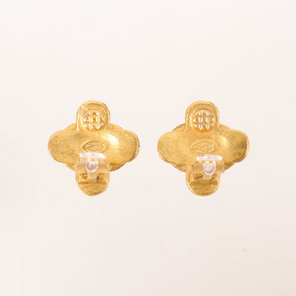 CHANEL 1994 Made Cross Motif Dotted Cc Mark Earrings