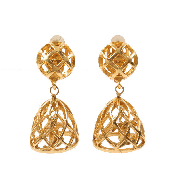 CHANEL Bird Cage Cc Mark Swing Earrings