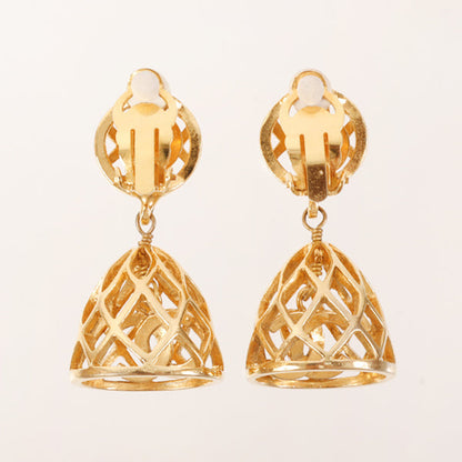 CHANEL Bird Cage Cc Mark Swing Earrings