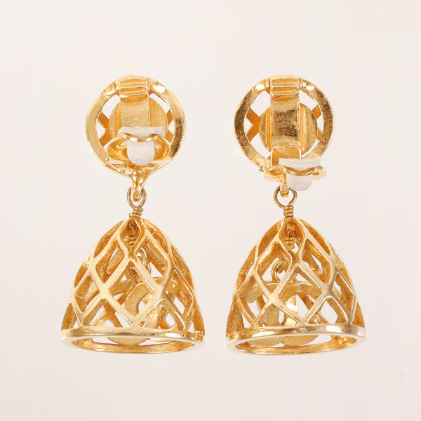 CHANEL Bird Cage Cc Mark Swing Earrings