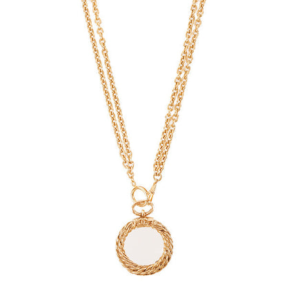 CHANEL Loupe Mini Cc Mark Double Chain Necklace