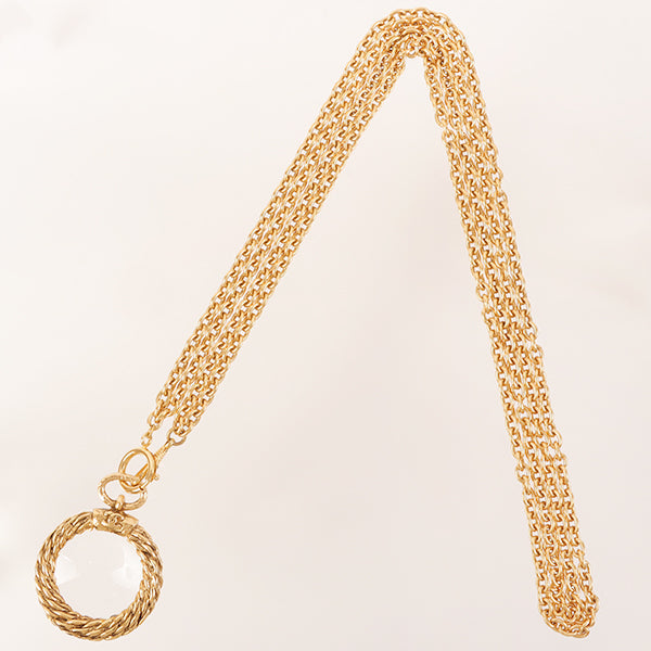 CHANEL Loupe Mini Cc Mark Double Chain Necklace