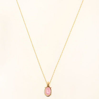 DIOR Oval Color Stone Necklace Purple