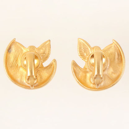 GIVENCHY Rhinestone Angel Motif Earrings