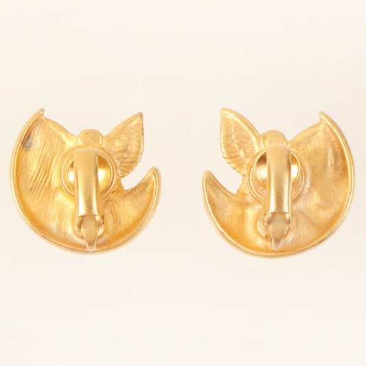 GIVENCHY Rhinestone Angel Motif Earrings