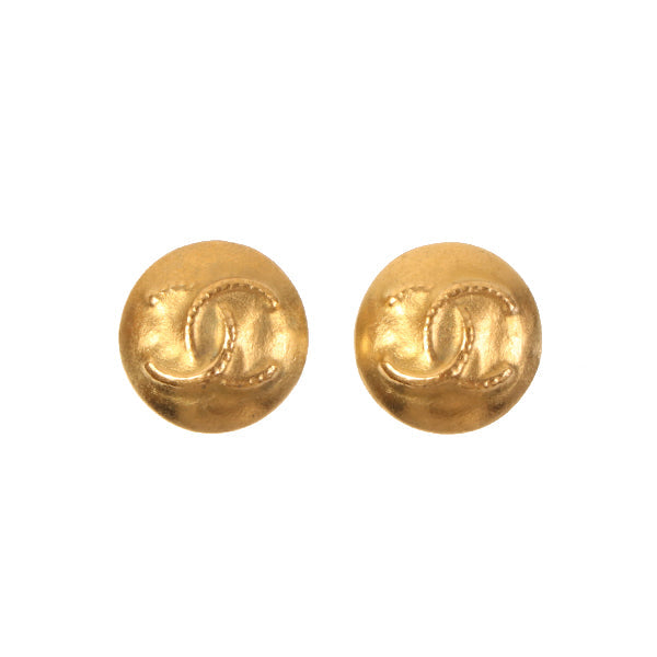 CHANEL 1995 Made Round Cc Mark Earrings