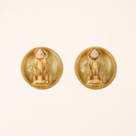 CHANEL 1995 Made Round Cc Mark Earrings