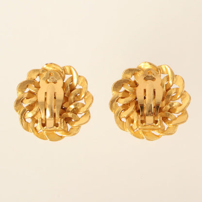 CHANEL 1996 Made Design Cutout Cc Mark Earrings