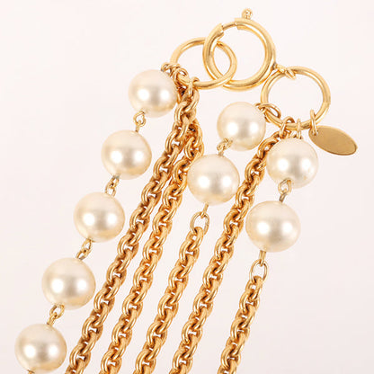 CHANEL Triple Pearl Long Chain Necklace