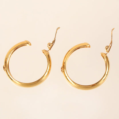 CHANEL 1993 Made Cc Mark Hoop Earrings