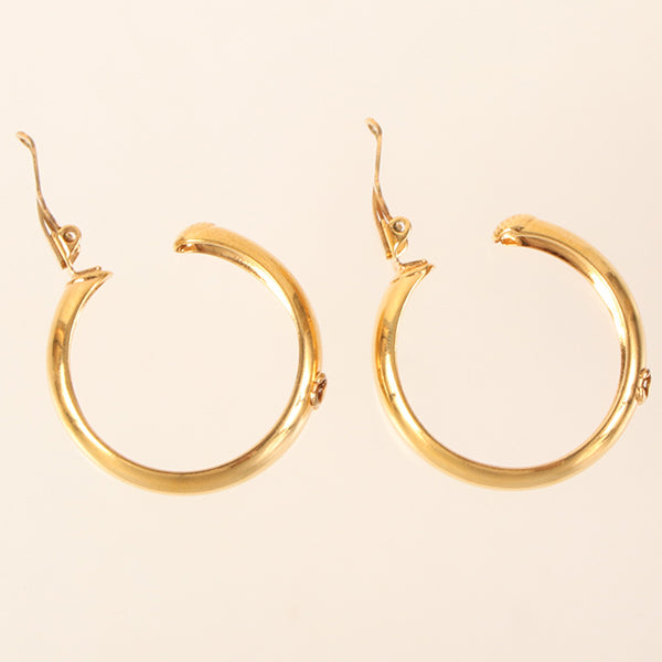 CHANEL 1993 Made Cc Mark Hoop Earrings