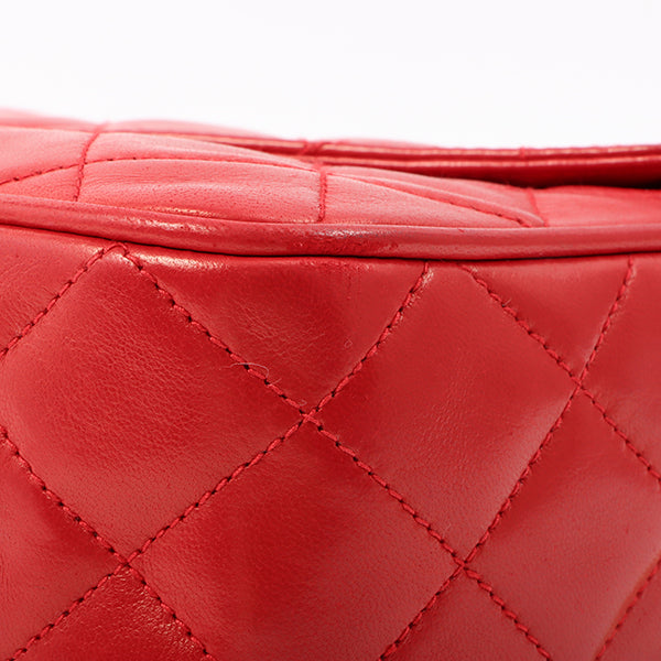 Chanel Around 1992 Made Turn-Lock Fringe Bijoux Chain Bag Red