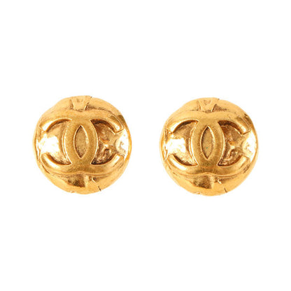 CHANEL 1996 Made Round Cc Mark Earrings