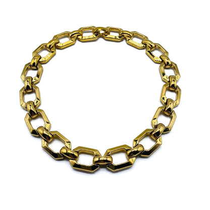 CHRISTIAN DIOR Vintage Gold Plated Collar Necklace 1980s