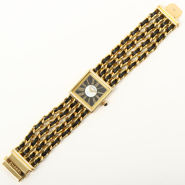 Chanel 18K Mademoiselle Watch Black