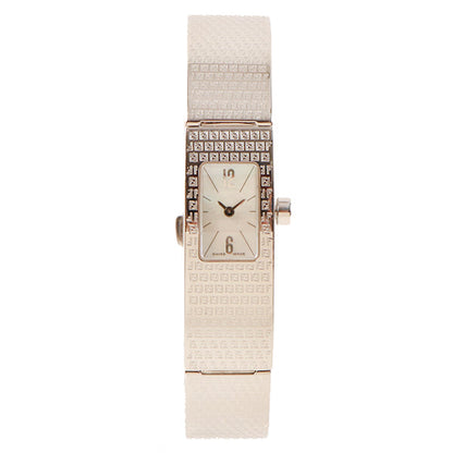 FENDI Rectangular Face Logo Bangle Watch Silver