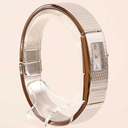 FENDI Rectangular Face Logo Bangle Watch Silver