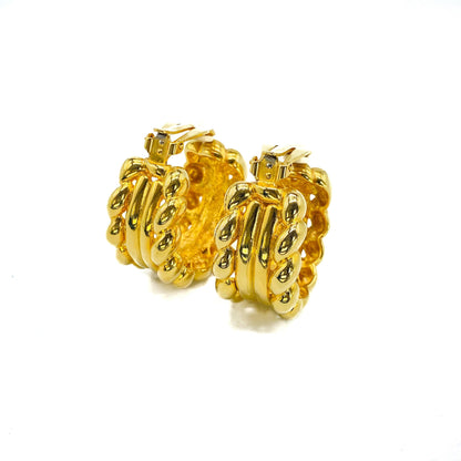 GIVENCHY Vintage Gold Plated Clip On Earrings 1980s